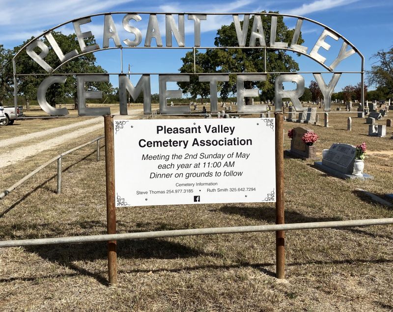 Pleasant Valley Cemeteray Engrance Sign