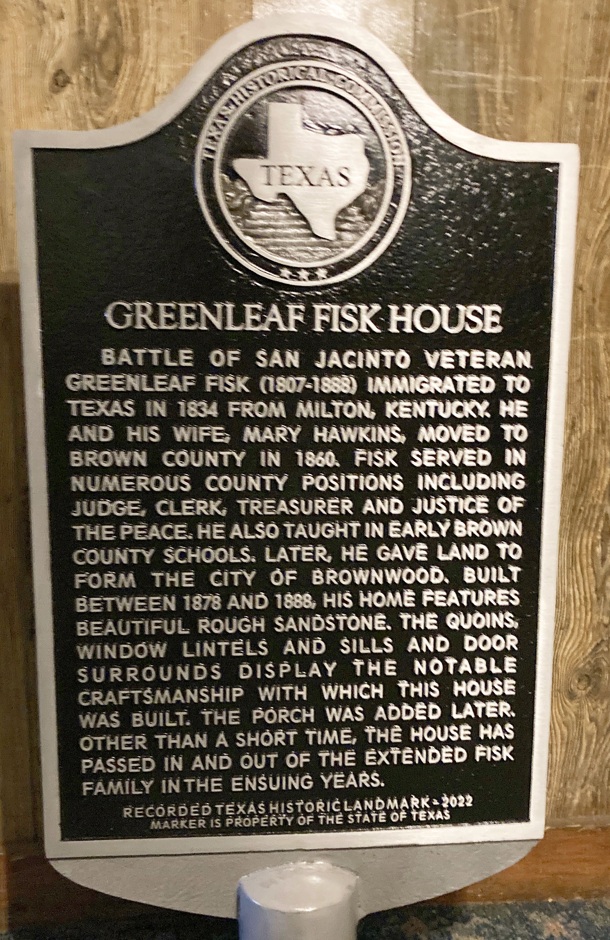 Fisk House Marker