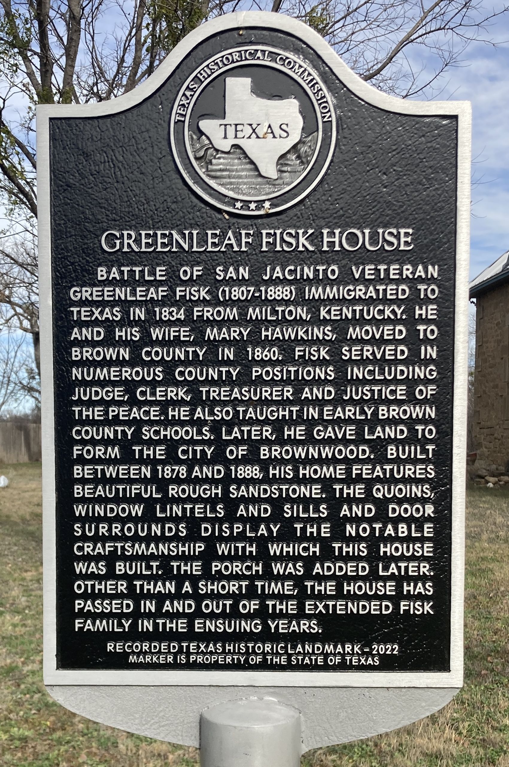 Fisk
                House Historical Marker