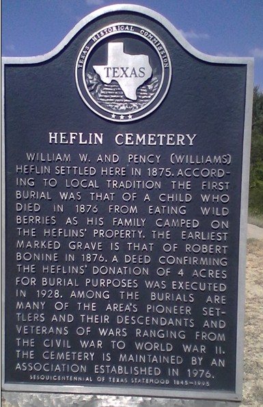 Heflin Cemetery Marker