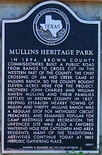 Mullins
                  Heritage Park Marker