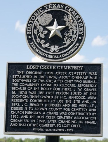 Lost Creek Cemetery Marker